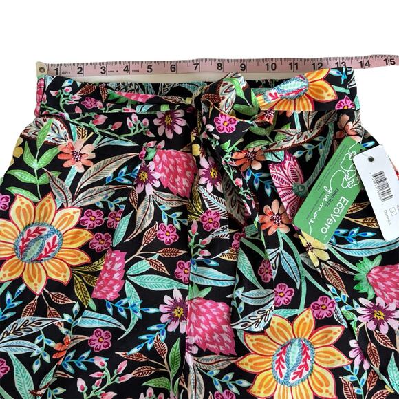 XIX Palms x Tribal Dominica Tropical Floral Print Cover-Up Pull On Shorts Small - Picture 4 of 8